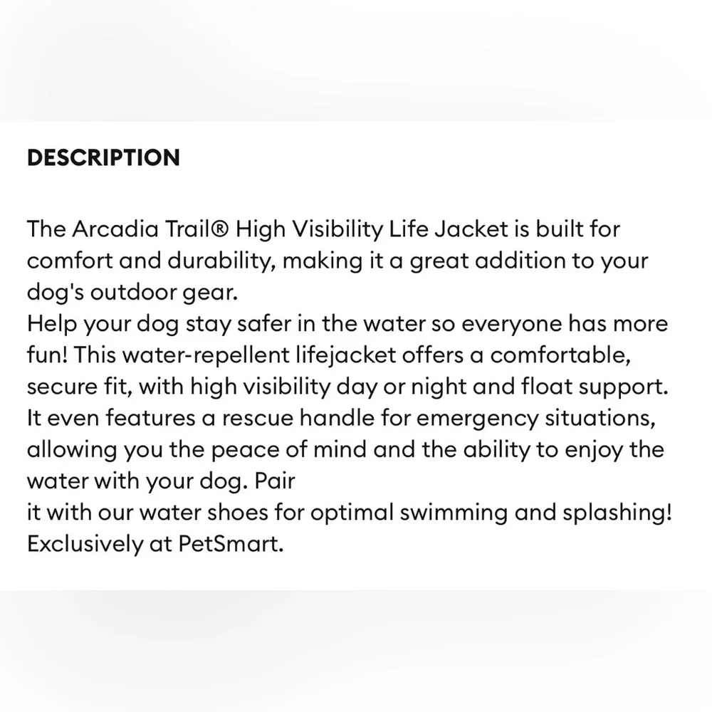 Arcadia Trail High Visibility Life Jacket FOR X SMALL DOG NWT
